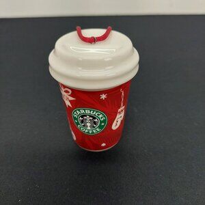 Starbucks 2009 Holiday Coffee Cup Christmas Ornament With Red String Collectible